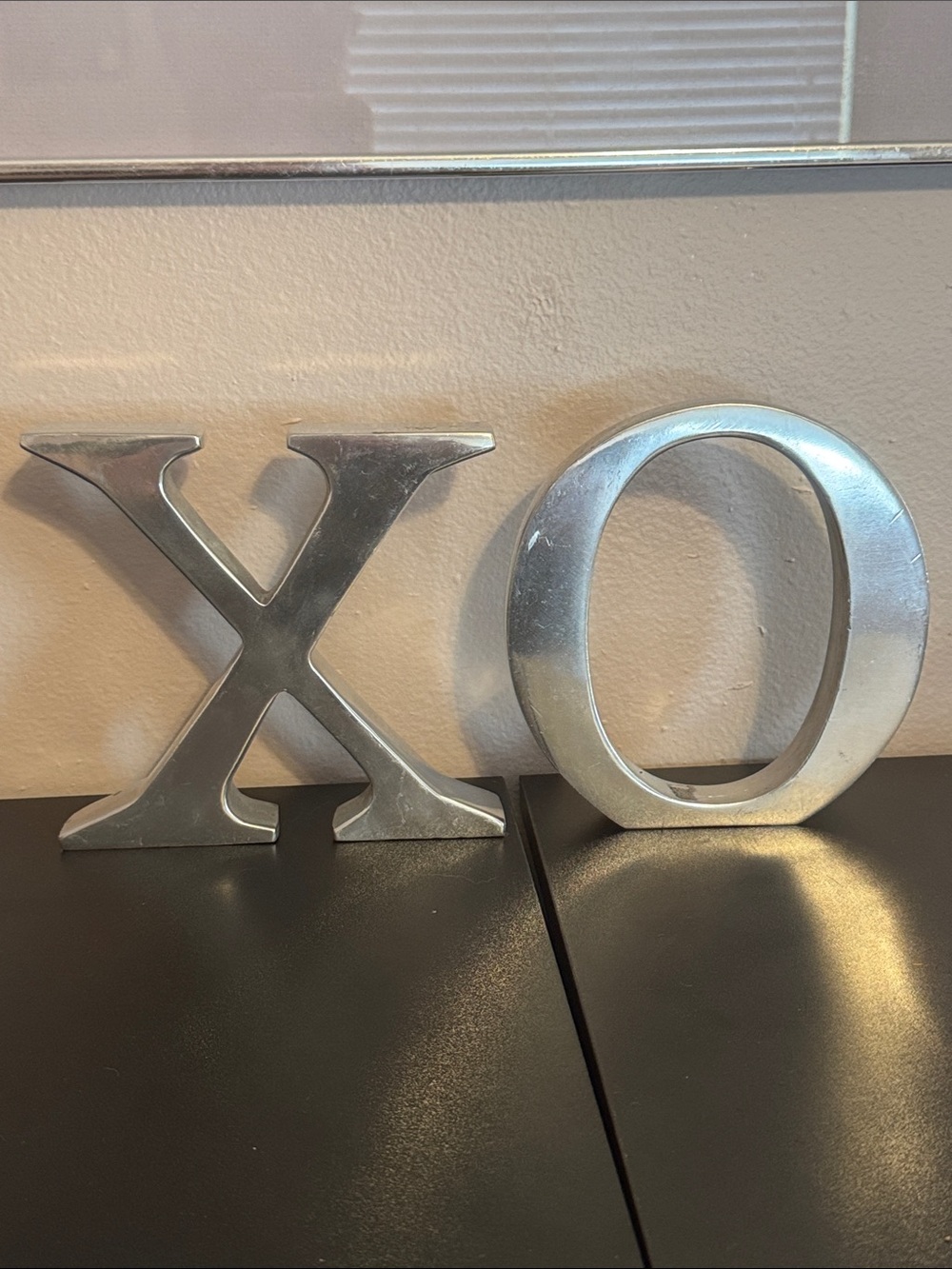 Silver XO Decorative Letter book ends